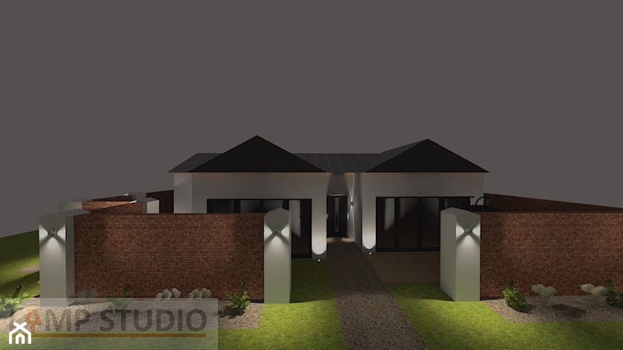 oświetlenie zewnętrzne domu jednorodzinnego - zdjęcie od EBBE Design Projektowanie Wnętrz