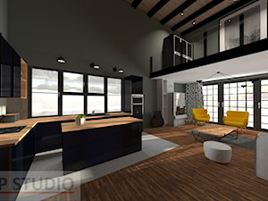 Salon z kuchnią - Kuchnia, styl nowoczesny - zdjęcie od EBBE Design Projektowanie Wnętrz