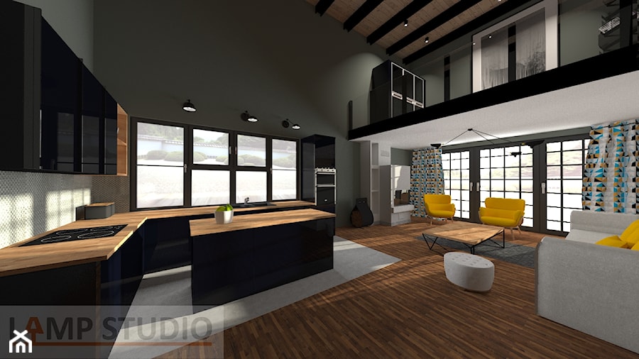 Salon z kuchnią - Kuchnia, styl nowoczesny - zdjęcie od EBBE Design Projektowanie Wnętrz