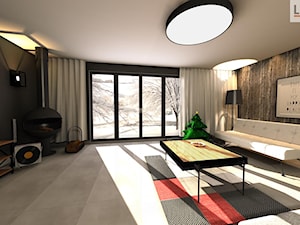Dom jednorodzinny - Duży czarny salon, styl skandynawski - zdjęcie od EBBE Design Projektowanie Wnętrz
