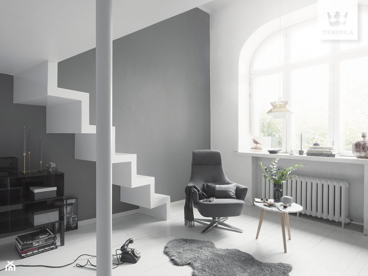 Kolekcja Tikkurila Color Now - Średni biały szary salon, styl skandynawski - zdjęcie od Tikkurila - Homebook