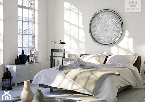 Kolekcja Tikkurila Deco Grey - Mała biała sypialnia - zdjęcie od Tikkurila