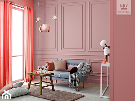 Aranżacje wnętrz - Salon: Kolekcja Tikkurila Color Now - Mały różowy salon, styl nowoczesny - Tikkurila. Przeglądaj, dodawaj i zapisuj najlepsze zdjęcia, pomysły i inspiracje designerskie. W bazie mamy już prawie milion fotografii!