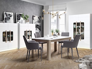 Kolekcja Attention - Średnia szara jadalnia jako osobne pomieszczenie, styl skandynawski - zdjęcie od FORTE