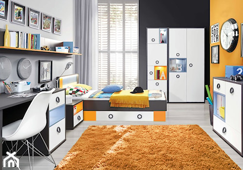 Kolekcja Colors - Średni czarny pomarańczowy pokój dziecka dla nastolatka dla chłopca, styl nowoczesny - zdjęcie od FORTE