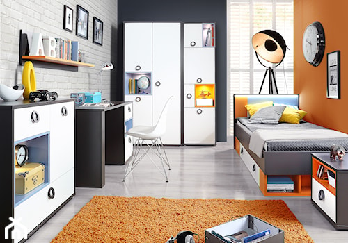 Kolekcja Colors - Średni biały czarny pomarańczowy pokój dziecka dla nastolatka dla chłopca dla dziewczynki, styl nowoczesny - zdjęcie od FORTE