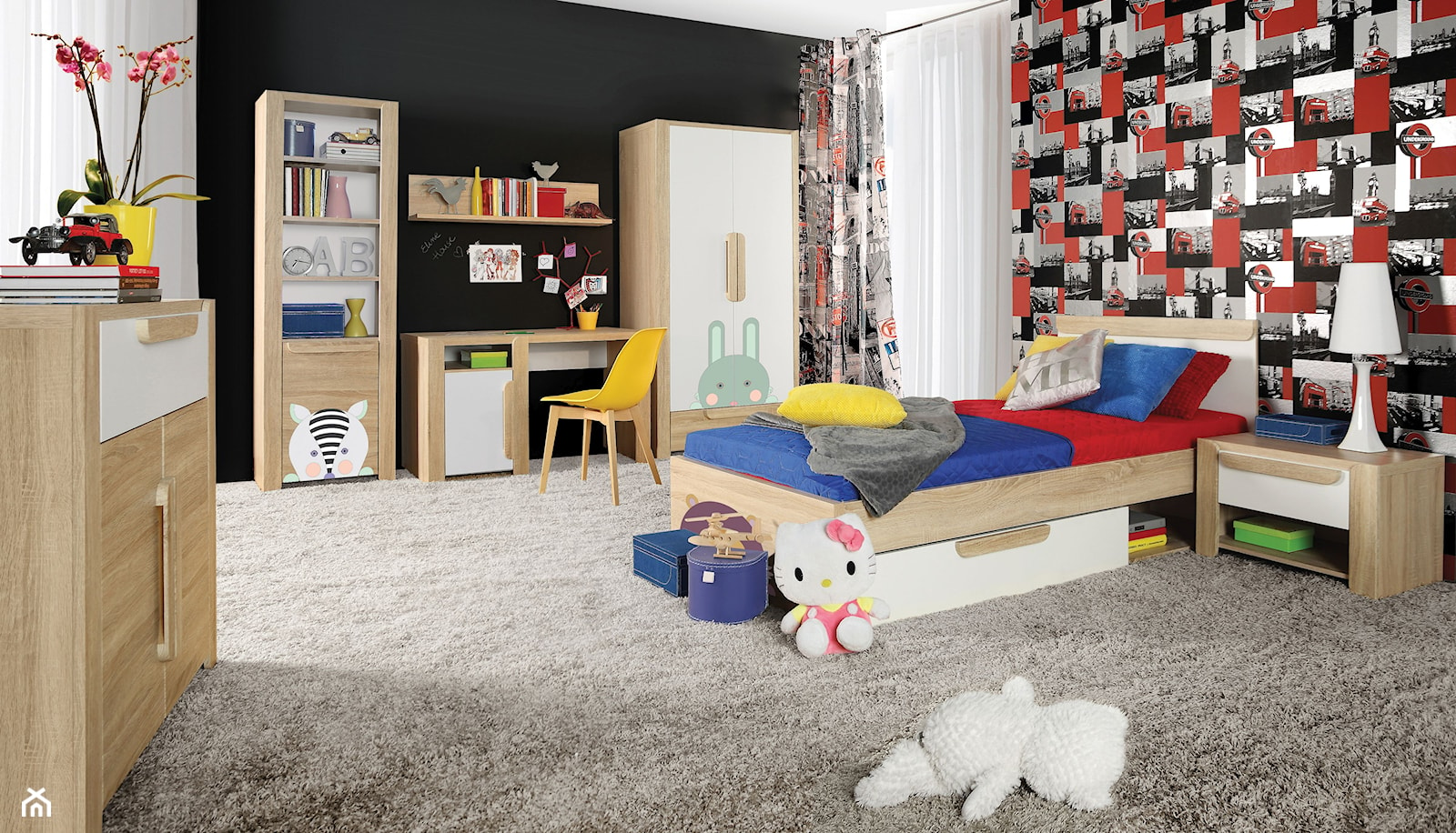 Kolekcja Lace - Duży czarny pokój dziecka dla dziecka dla chłopca dla dziewczynki - zdjęcie od FORTE - Homebook