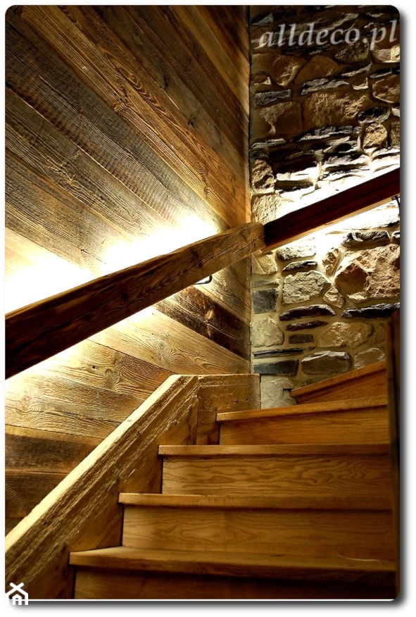 Wnętrza w starym drewnie - Schody, styl rustykalny - zdjęcie od alldeco