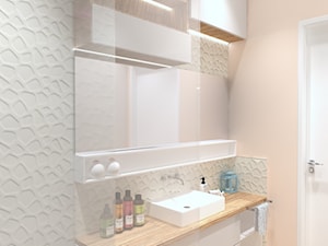 Łazienka 'Mini wnętrze - maxi pojemne' - Mała bez okna z punktowym oświetleniem łazienka, styl skandynawski - zdjęcie od Projekt Simple by Prokop Sylwia
