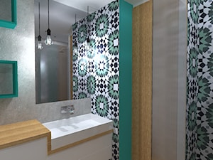Łazienka dla podróżników - Średnia na poddaszu bez okna łazienka, styl nowoczesny - zdjęcie od Projekt Simple by Prokop Sylwia