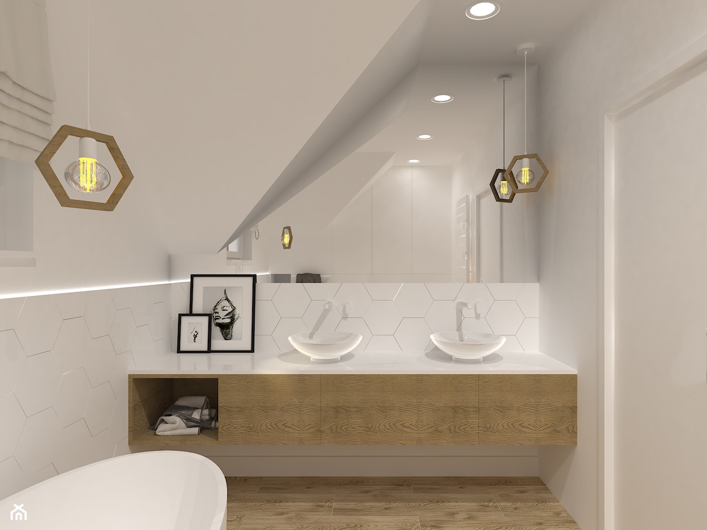 Nowoczesna łazienka z oświetleniem od Simply Light - zdjęcie od Simply Light - Homebook