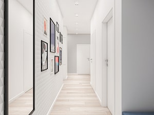 Mieszkanie 70m2 (2) Warszawa - Średni biały szary hol / przedpokój, styl skandynawski - zdjęcie od INTERIOLOGY