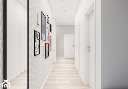 Mieszkanie 70m2 (2) Warszawa - Średni biały szary hol / przedpokój, styl skandynawski - zdjęcie od INTERIOLOGY