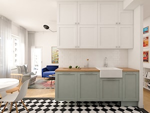 Mieszkanie 85m2 Warszawa - Średnia otwarta kuchnia, styl nowoczesny - zdjęcie od INTERIOLOGY