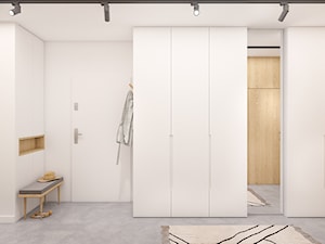 Mieszkanie 86m2 Warszawa - Duży z wieszakiem biały hol / przedpokój, styl minimalistyczny - zdjęcie od INTERIOLOGY