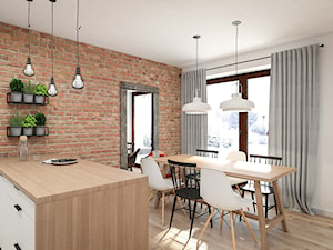 Dom 150m2 pod Warszawą - Średnia biała jadalnia w kuchni, styl skandynawski - zdjęcie od INTERIOLOGY