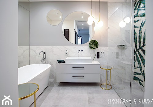 Apartament Mokotów - Średnia bez okna łazienka, styl nowoczesny - zdjęcie od Piwońska&Serwa