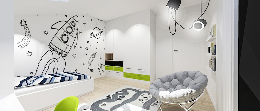 Dom w Piastowie - Średnia biała z biurkiem sypialnia, styl nowoczesny - zdjęcie od Piwońska&Serwa
