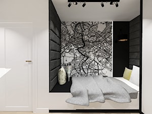 Dom w Piastowie - Średnia biała czarna sypialnia, styl nowoczesny - zdjęcie od Piwońska&Serwa