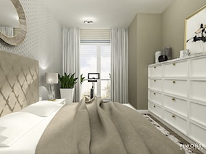 Apartament Żoliborz - Mała szara zielona sypialnia, styl tradycyjny - zdjęcie od Piwońska&Serwa