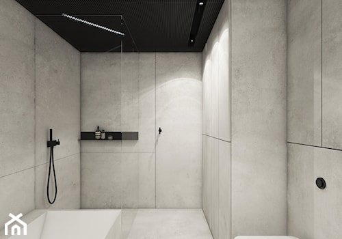 Wawrzyńca - Średnia bez okna z punktowym oświetleniem łazienka, styl minimalistyczny - zdjęcie od Motifo Architektura & Wnętrza