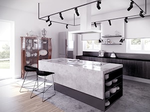 Czarno Biała Kuchnia - Kuchnia, styl minimalistyczny - zdjęcie od Motifo Architektura & Wnętrza