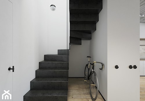 Nowa Huta_Mieszkanie Prywatne - Schody metalowe, styl minimalistyczny - zdjęcie od Motifo Architektura & Wnętrza