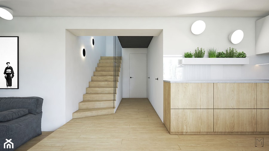 PRZEBUDOWA_Jasień_Dom Prywatny - Średni biały hol / przedpokój, styl minimalistyczny - zdjęcie od Motifo Architektura & Wnętrza