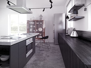 Czarno Biała Kuchnia - Kuchnia, styl minimalistyczny - zdjęcie od Motifo Architektura & Wnętrza