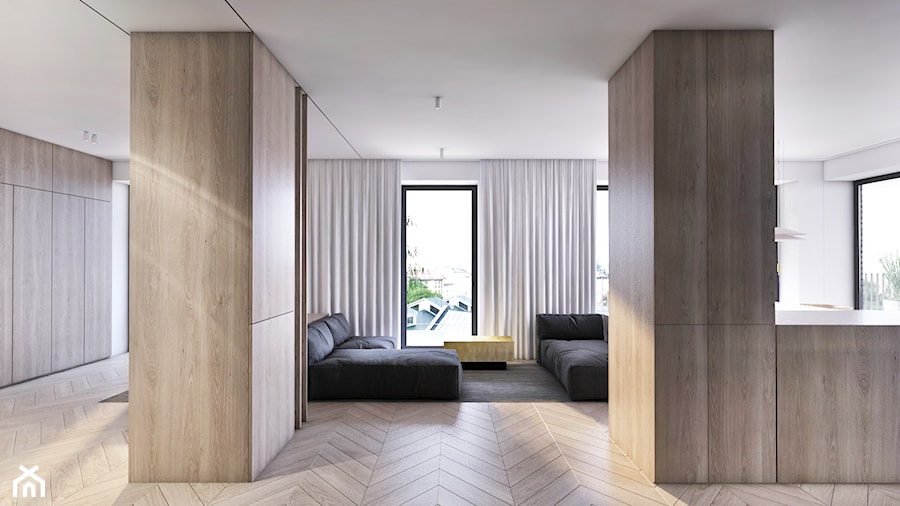 Wawrzyńca - Średni biały salon, styl minimalistyczny - zdjęcie od Motifo Architektura & Wnętrza