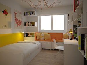 APARTAMENT PODGÓRZE DUCHACKIE - Średni biały żółty pokój dziecka dla nastolatka dla dziewczynki, styl nowoczesny - zdjęcie od Motifo Architektura & Wnętrza