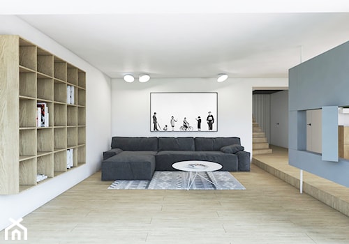 PRZEBUDOWA_Jasień_Dom Prywatny - Średni biały salon, styl minimalistyczny - zdjęcie od Motifo Architektura & Wnętrza