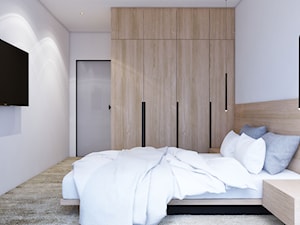 Katowice - Średnia biała sypialnia, styl minimalistyczny - zdjęcie od Motifo Architektura & Wnętrza