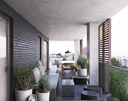Wawrzyńca - Duży z meblami ogrodowymi taras z tyłu domu - zdjęcie od Motifo Architektura & Wnętrza - Homebook