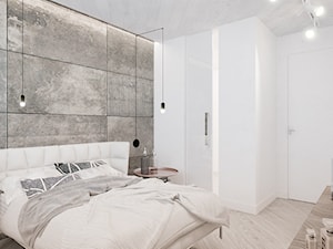 Młynowa Białystok - Średnia biała szara sypialnia, styl nowoczesny - zdjęcie od Biuro projektowe Joanna Karwowska