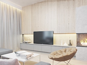 Dom jednorodzinny parterowy - Salon, styl nowoczesny - zdjęcie od Biuro projektowe Joanna Karwowska