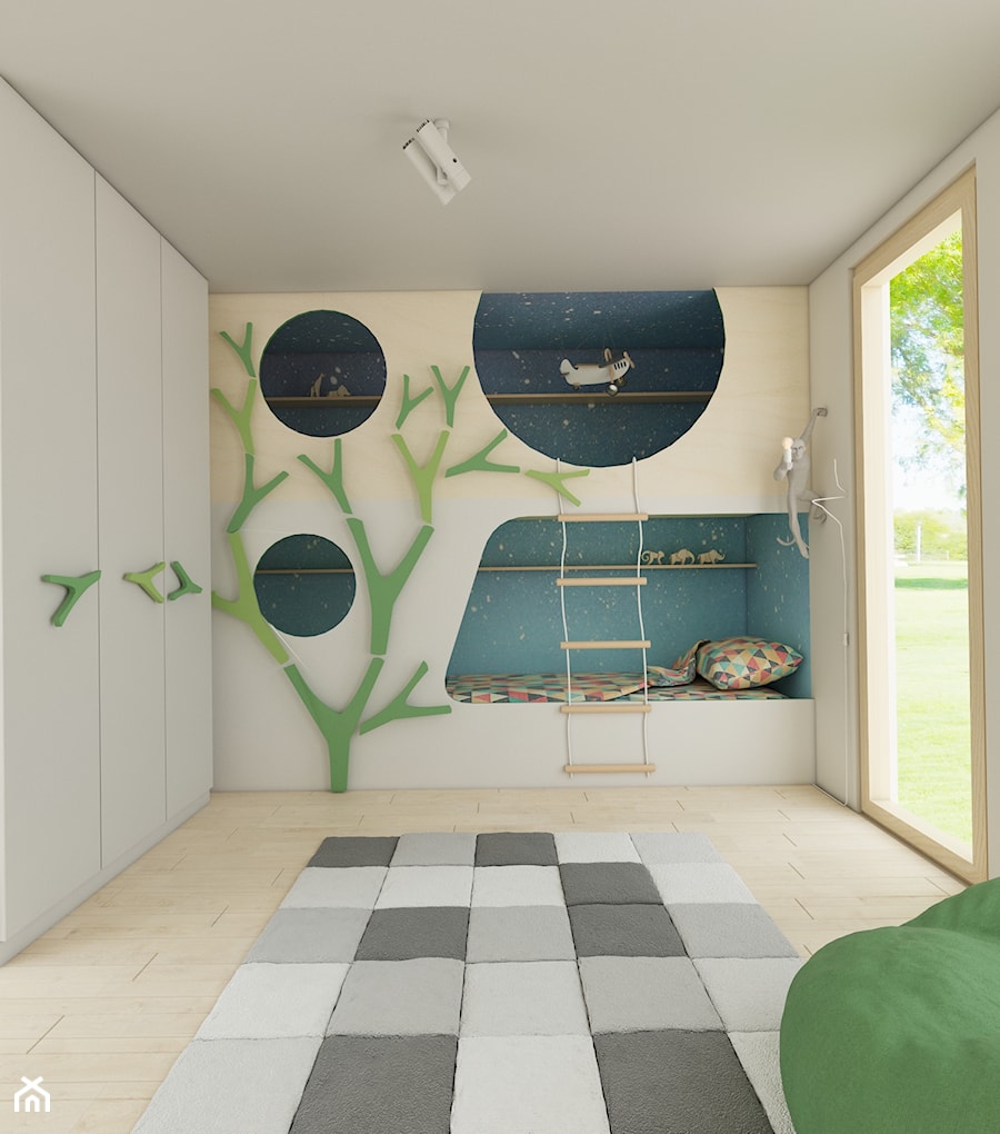 Dom Zawady - Średni biały pokój dziecka dla dziecka dla nastolatka dla chłopca dla dziewczynki dla rodzeństwa, styl skandynawski - zdjęcie od Biuro projektowe Joanna Karwowska