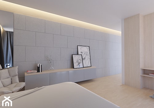 Dom Zawady - Duża szara sypialnia, styl nowoczesny - zdjęcie od Biuro projektowe Joanna Karwowska