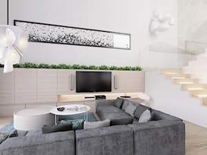Dom Zawady - Średni biały salon, styl nowoczesny - zdjęcie od Biuro projektowe Joanna Karwowska
