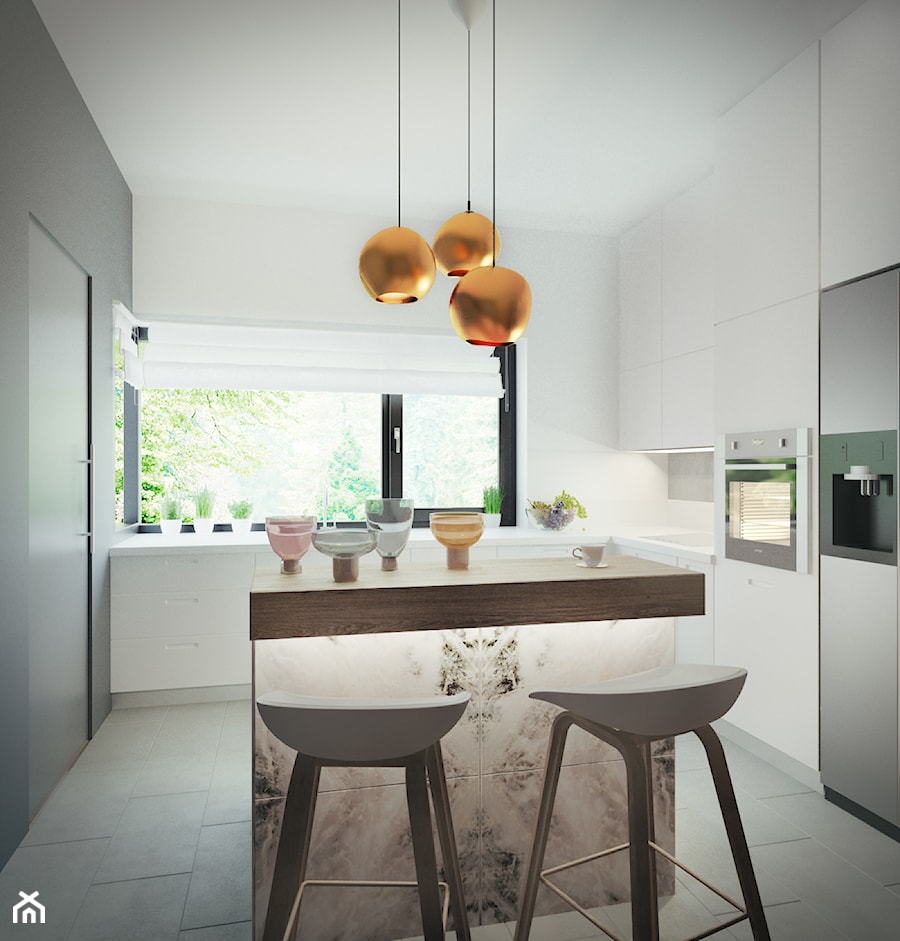 Dom jednorodzinny parterowy - Kuchnia, styl nowoczesny - zdjęcie od Biuro projektowe Joanna Karwowska