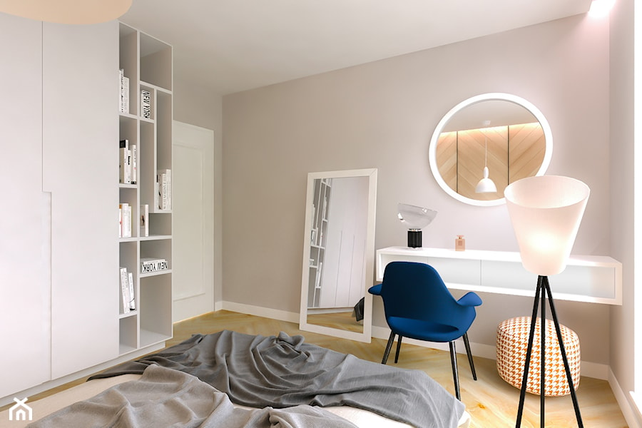 Młynowa - Średnia beżowa sypialnia, styl nowoczesny - zdjęcie od Biuro projektowe Joanna Karwowska