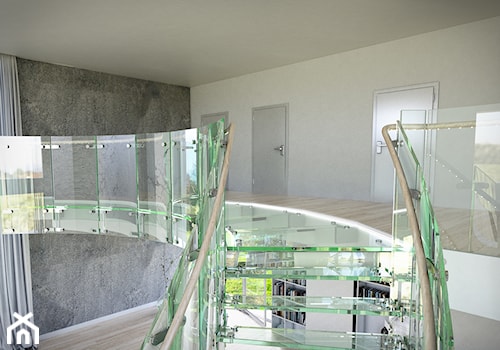 Schody szklane i całoszklane - Schody jednobiegowe szklane, styl nowoczesny - zdjęcie od Tierspol producent schodów szklanych i całoszklanych