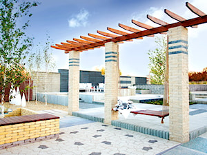 Rabaty, ławki murowane - Ogród, styl nowoczesny - zdjęcie od Jadar