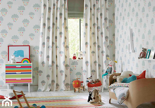 Średni biały szary pokój dziecka dla dziecka dla chłopca dla dziewczynki - zdjęcie od StyloweTapety.pl