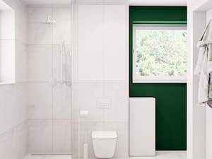 Pomysłowe wnętrze szeregówki - Mała na poddaszu łazienka z oknem, styl minimalistyczny - zdjęcie od NUKO STUDIO