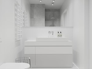 Mieszkanie w bieli Rzeszów - Mała na poddaszu bez okna łazienka, styl nowoczesny - zdjęcie od NUKO STUDIO