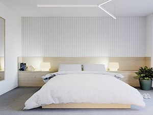 Dom w duńskim stylu Kraków - Średnia biała sypialnia, styl minimalistyczny - zdjęcie od NUKO STUDIO