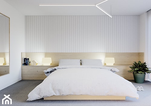 Dom w duńskim stylu Kraków - Średnia biała sypialnia, styl minimalistyczny - zdjęcie od NUKO STUDIO