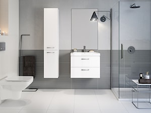 Inspiracje łazienki - Mała bez okna z lustrem łazienka, styl skandynawski - zdjęcie od Cersanit