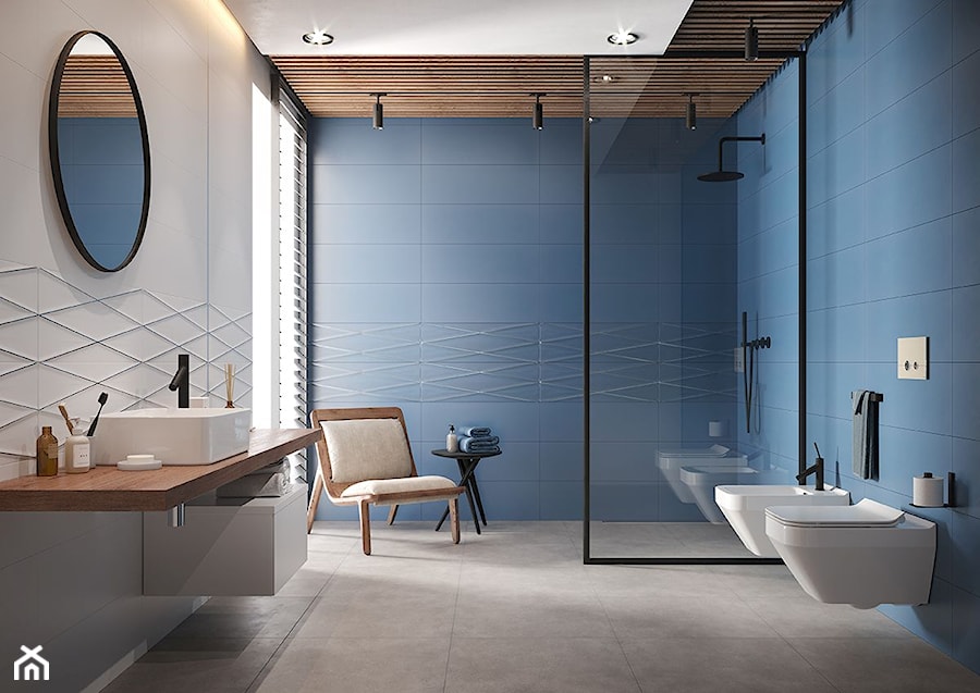 Gravity - Duża z punktowym oświetleniem łazienka z oknem, styl nowoczesny - zdjęcie od Cersanit